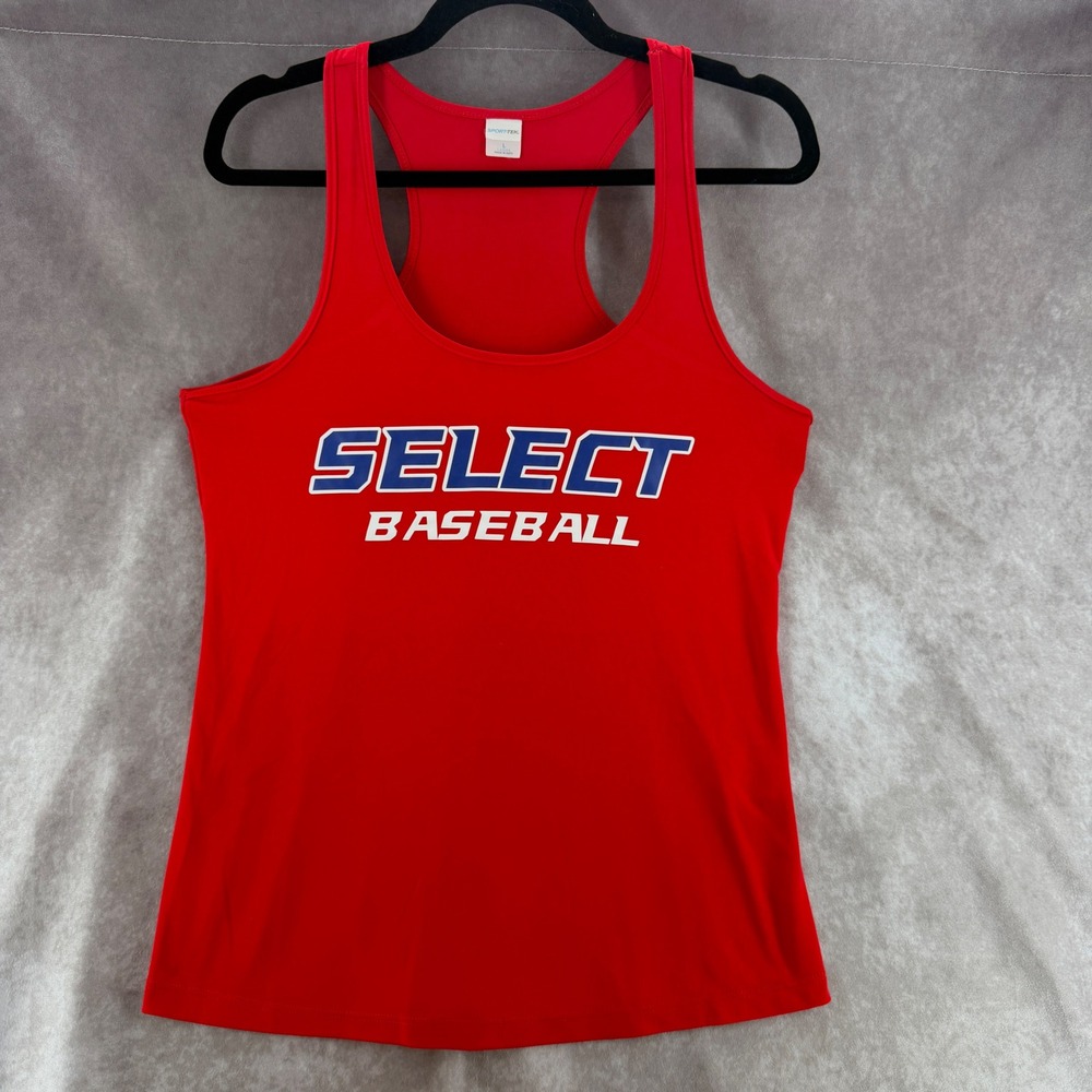 Sport-Tek Select Baseball Red Racerback Tank Top Womens Large Sporty Performance